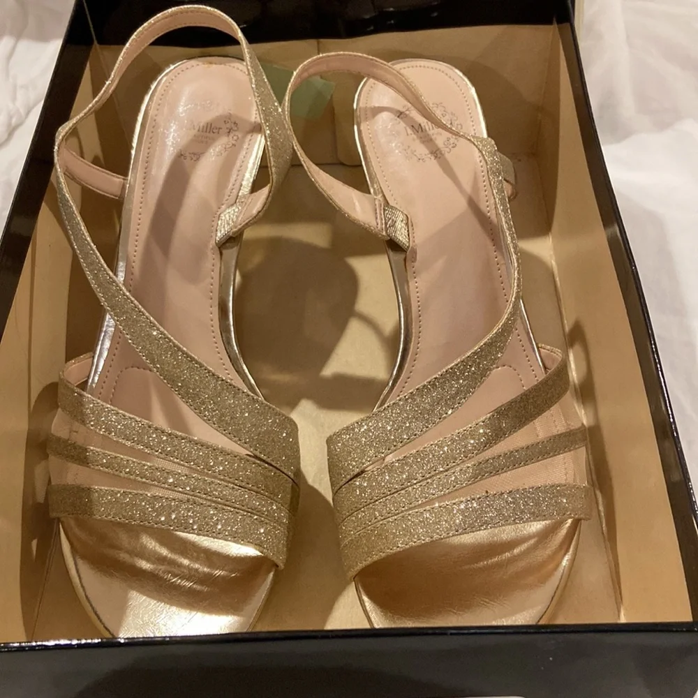 I. Miller Nannett Platino Champagne Heels, Size 8.5 M, VGUC, Sparkle, in box - Picture 9 of 9